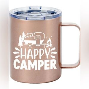 Stainless Steel Insulated 350ml/12oz - "Happy Camper" Mug, RV, Camping, NIB